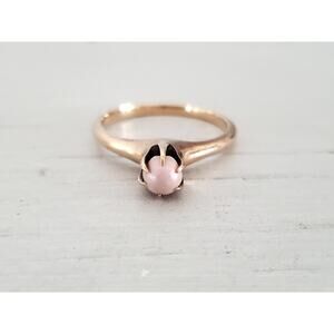 Antique 10K Gold Pearl Solitaire Engagement Ring